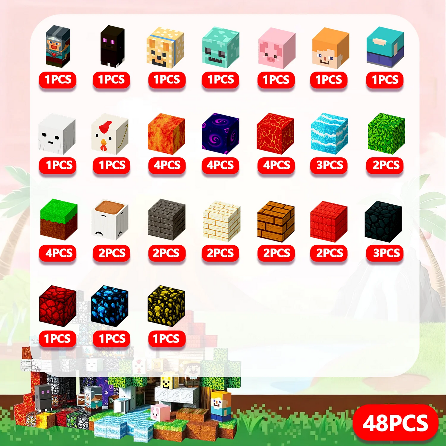 PixelCubyc Magnetic Building Blocks