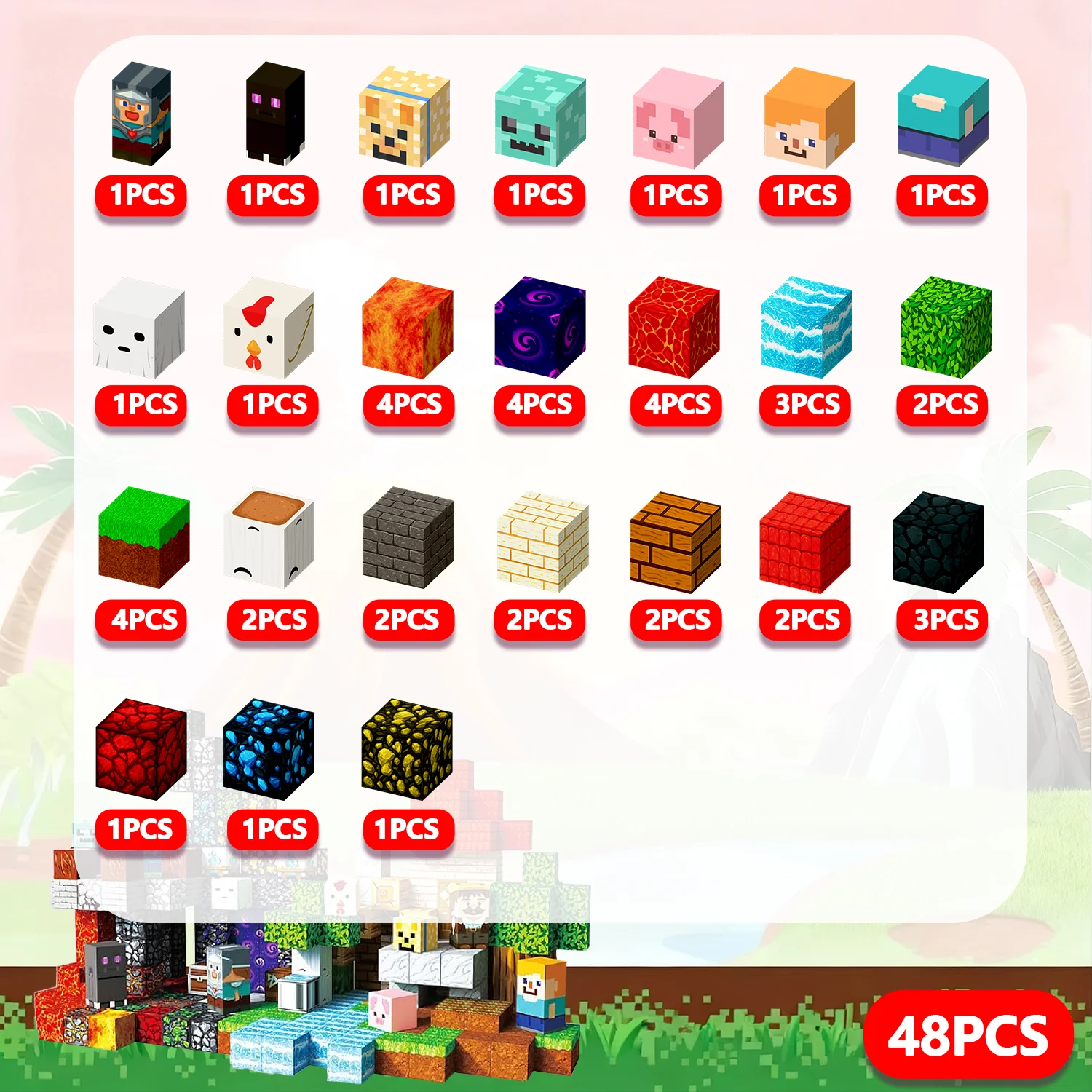 PixelCubyc Magnetic Building Blocks