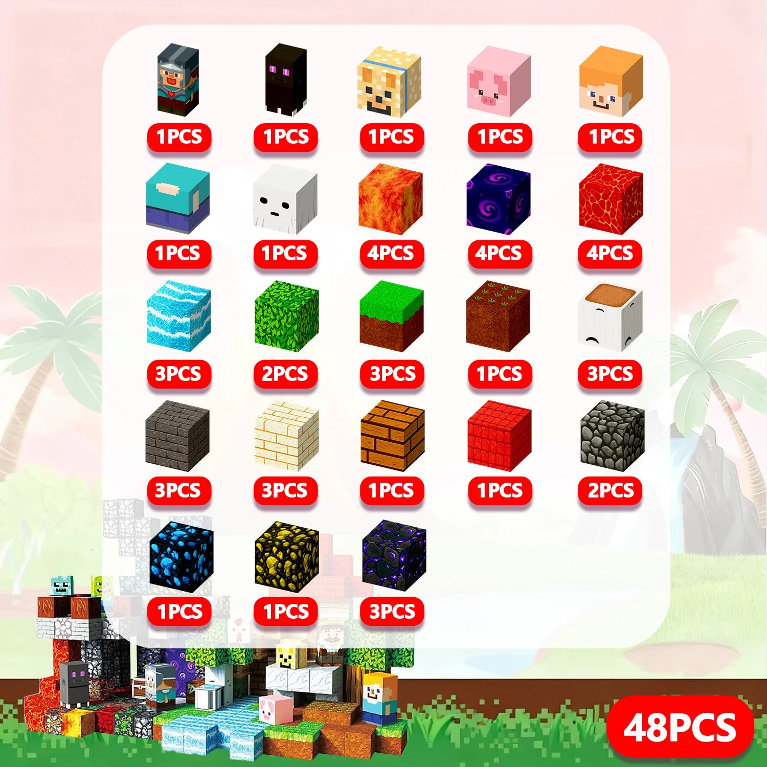 PixelCubyc Magnetic Building Blocks